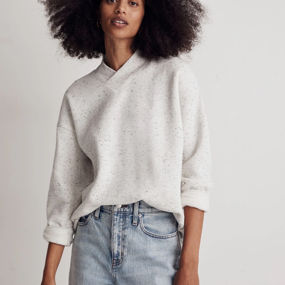 Madewell Cream Speckled Sweater